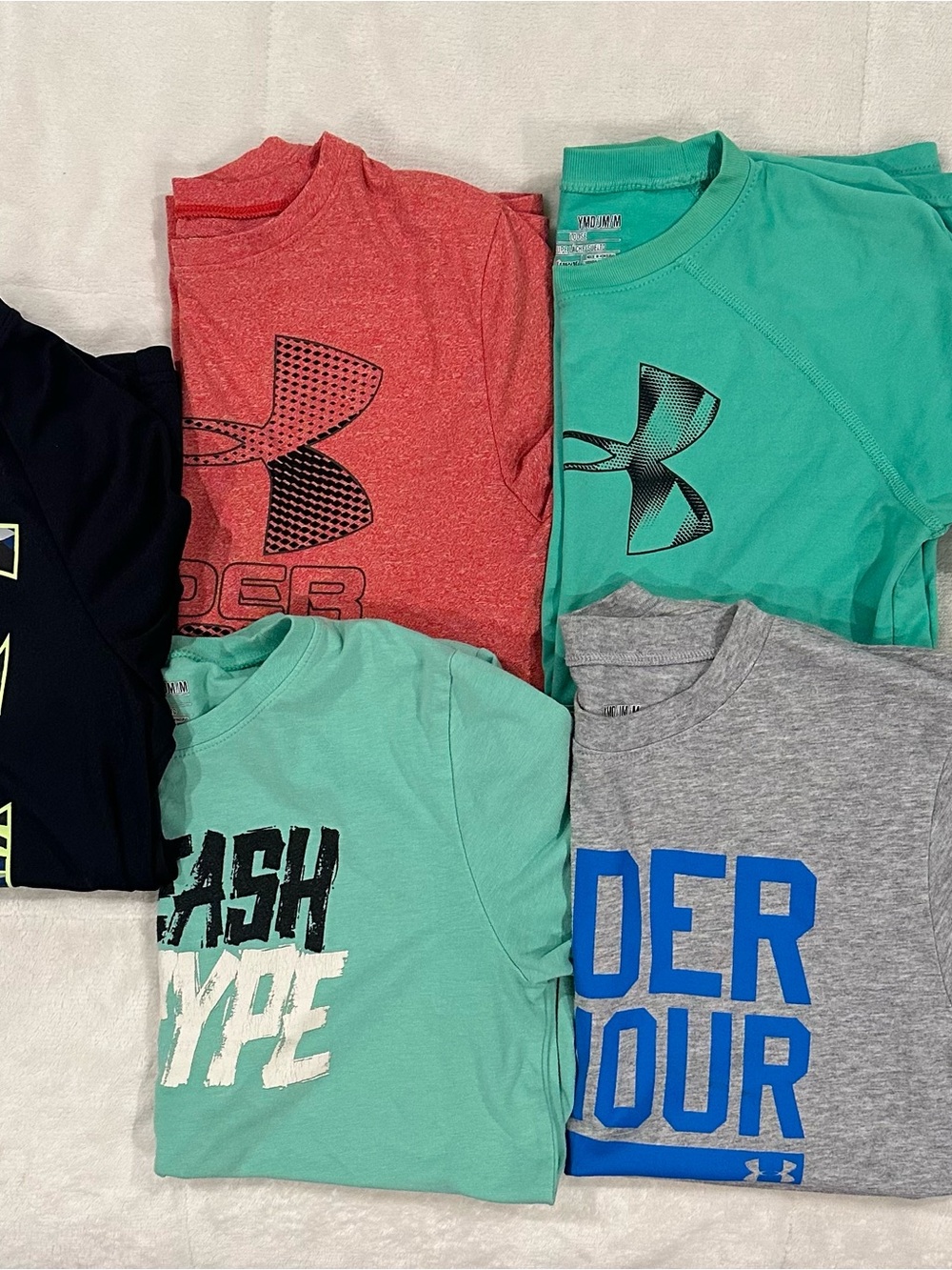 Set of FIVE Under Armour Kids' Graphic Tees